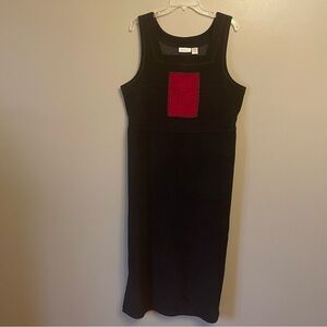 Vintage 90s Y2K MOSAIC tan jumper dress black red Size 10